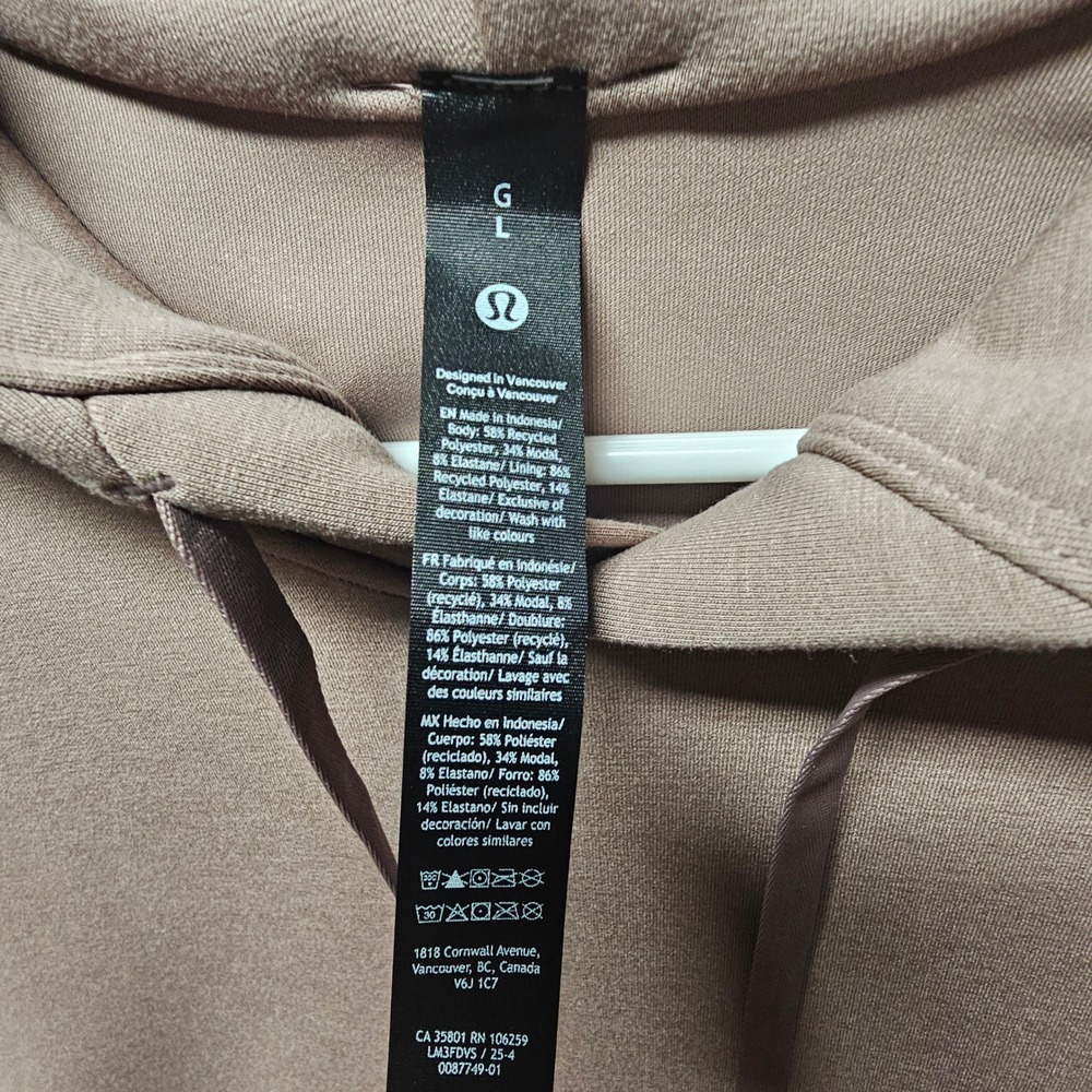 Lululemon Mens Smooth Spacer Pullover Hoodie ASHR Ashen Rose LM3FDVS Large NWT - Picture 3 of 9